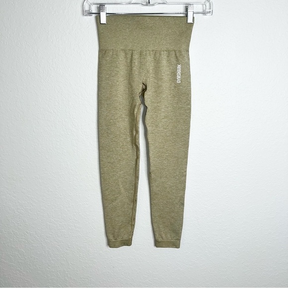 Gymshark Leggings Women XS Tan Seamless Crop Energy Athletic T - Picture 1 of 7